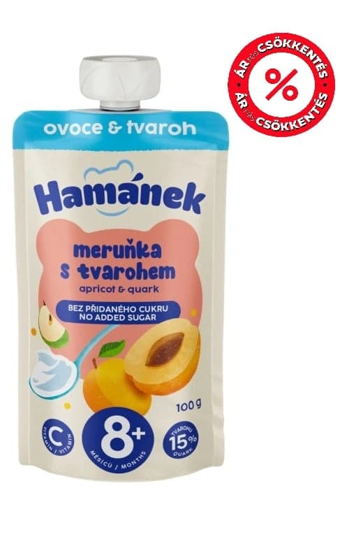 Hamánek dessert apple apricot cottage cheese in sachets