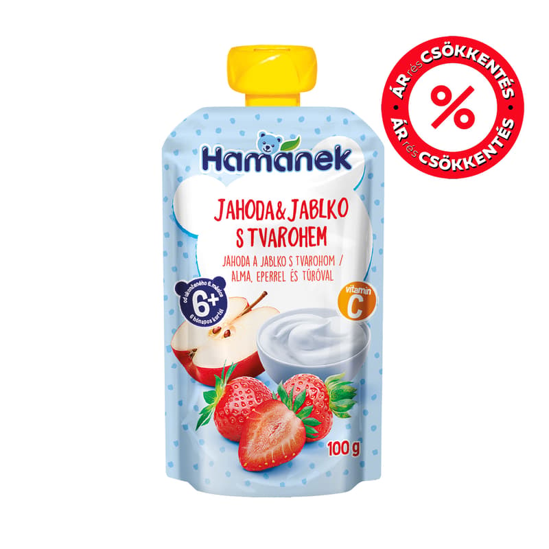 Hamánek dessert apple strawberry cottage cheese sachet