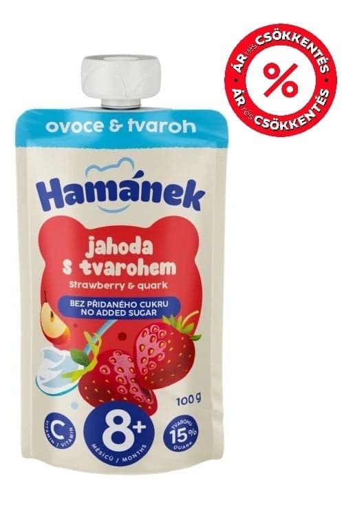 Hamánek dessert apple strawberry cottage cheese sachet