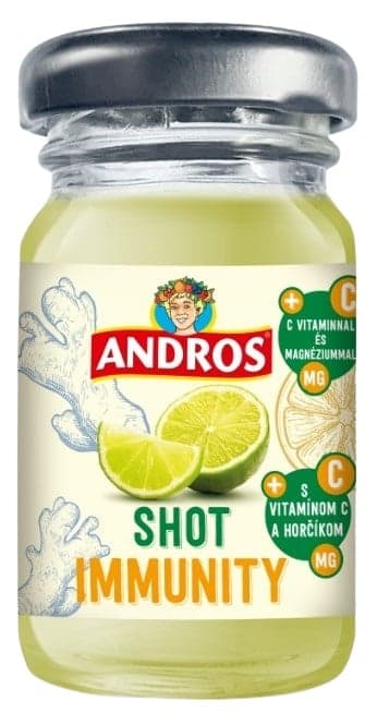 Andros Shot Immunity lime and ginger drink, with vitamin C and magnesium