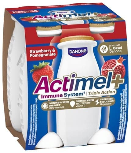 Actimel Triple Action Strawberry Pomegranate Yoghurt Drink (4x100ml)