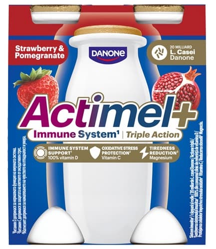 Actimel Triple Action Strawberry Pomegranate Yoghurt Drink (4x100ml)