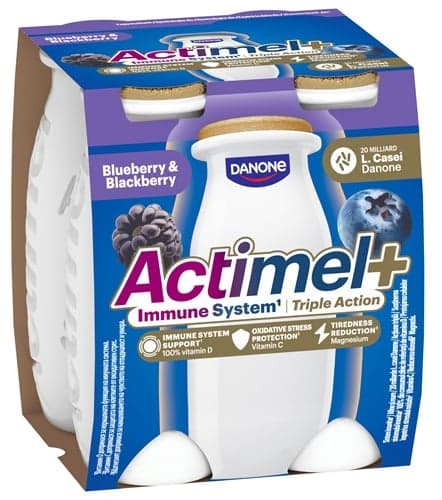 Actimel Triple Action Bluberry Blackberry Yoghurt Drink (4x100ml)