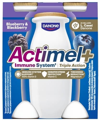 Actimel Triple Action Bluberry Blackberry Yoghurt Drink (4x100ml)