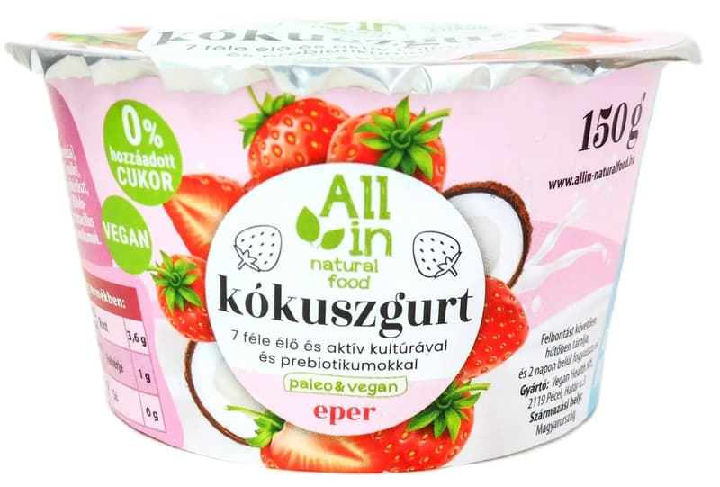 All in Natural Food Strawberry Coconut Yoghurt