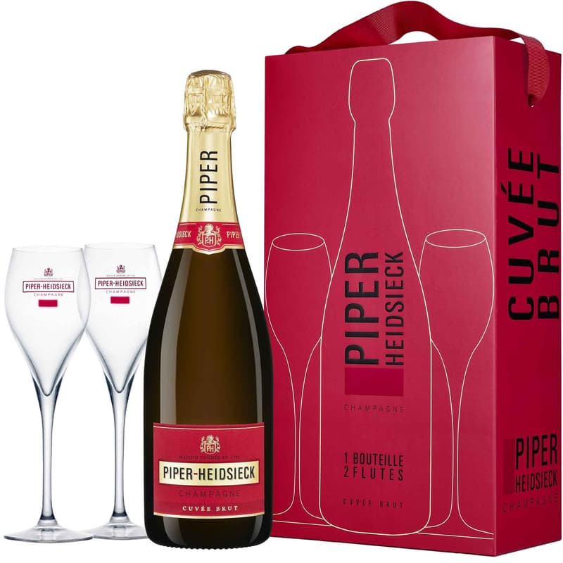 Piper-Heidsieck Cuvée Brut Flute Set (Díszdoboz + 2 pohár)