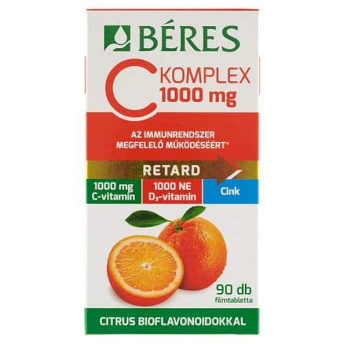 Béres C Complex 1000 mg C D3 Zn bioflavonoid film-coated tablets 90 pcs