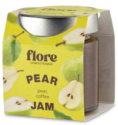 Flore Confectionery körte lekvár fehércsokoládéval és etióp kávéval