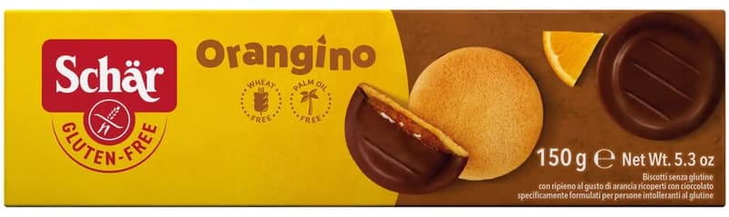 Schär Orangino gluten-free orange sponge cake plate