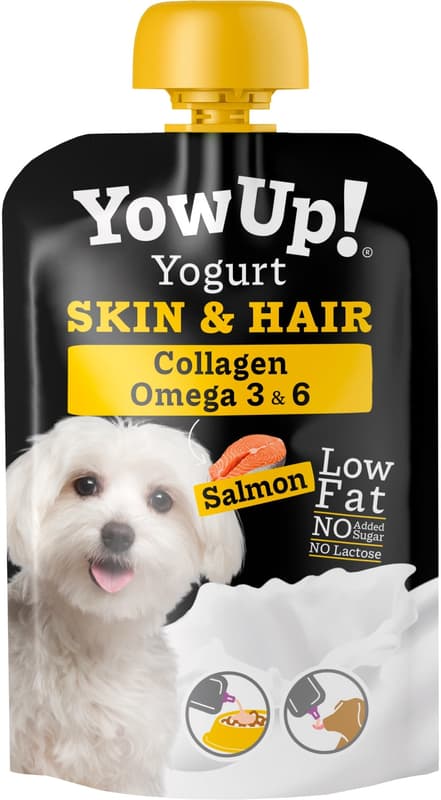 YowUp prebiotic yogurt for dogs with salmon for skin and coat care