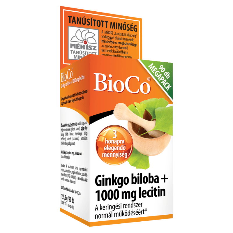 BioCo Ginkgo biloba + Lecitin lágyzselatin kapszula 90 db