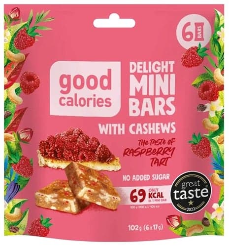 Good Calories MINI BARS RASPBERRY TART 102g