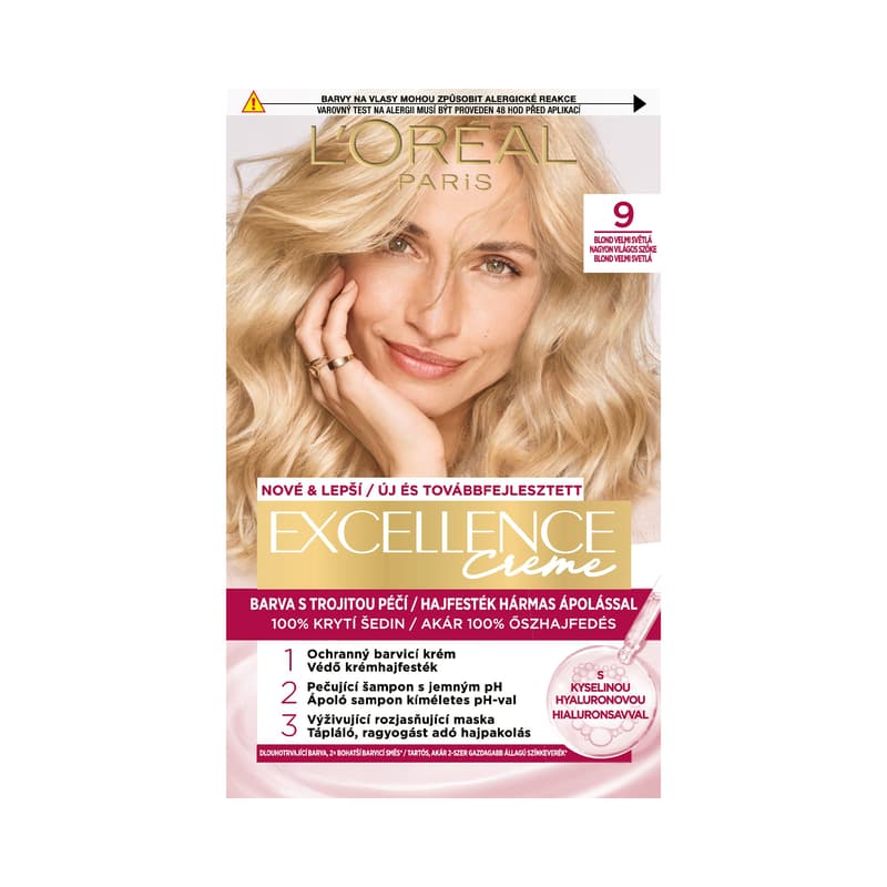 L'Oréal Paris Excellence 9 Very Light Blonde 72ml + 48ml + 12ml + 60ml