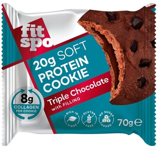 FITSPO PROTEIN COOKIE, 20G PROTEIN,8G COLLAGEN, TRIPLE CHOCO, 70G