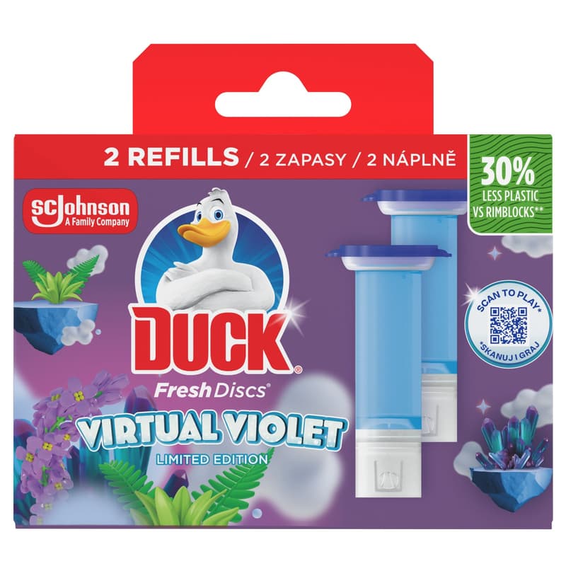 DUCK FRESH DISCS TOILET CLEANER VIRTUAL VIOLET 2 x 36 ml