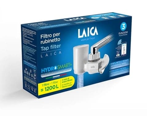 LAICA 3-position MikroPLASTIK-STOP and METAL STOP HYDROSMART system tap-mounted water filter