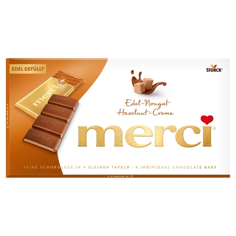 Merci chocolate bar with hazelnut cream