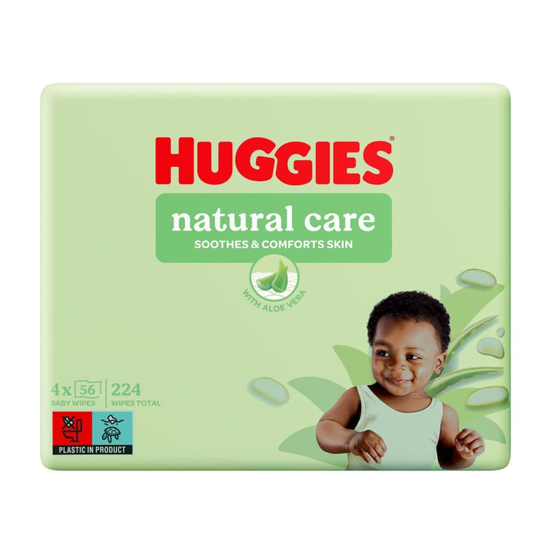 Huggies Natural Care Wipes Quad (56x4)x3