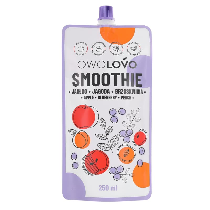 Owolovo Apple-Blueberry-Peach Smoothie