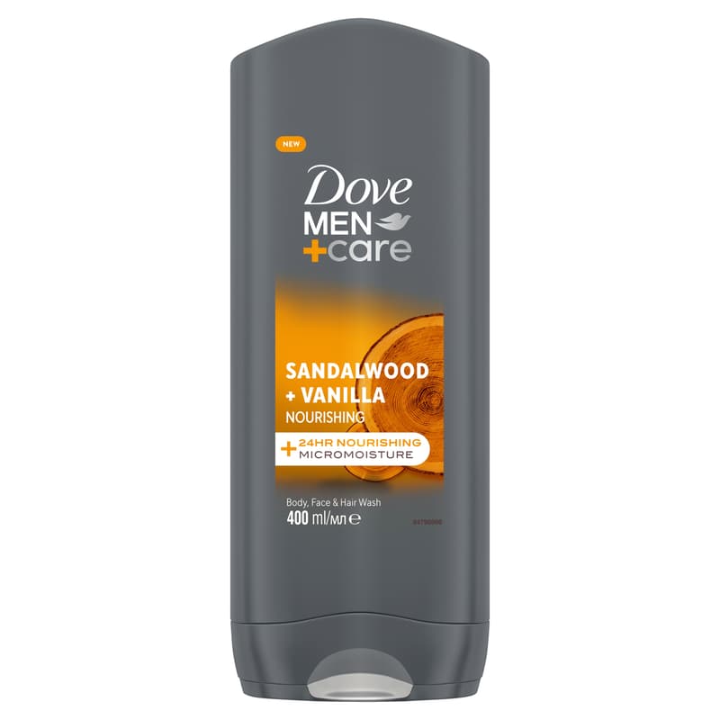 Dove Men+Care Vanilla & Sandalwood Shower Gel
