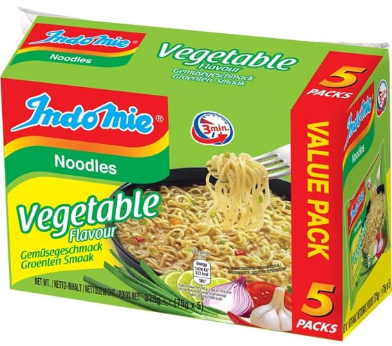 Indomie 5-darabos Instant Zöldséges Tészta