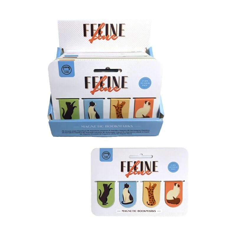 Magnetic Bookmark Set - Feline Fine Cat Pack of 4