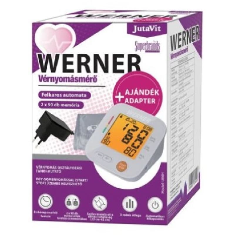 JutaVit WERNER automatic upper arm blood pressure monitor + adapter 1 pc