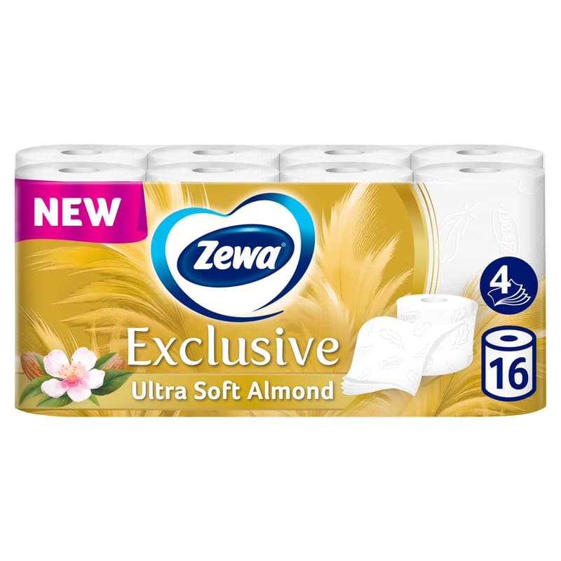 Zewa Exclusive 4ply toilet paper Almond Blossom 16 rolls