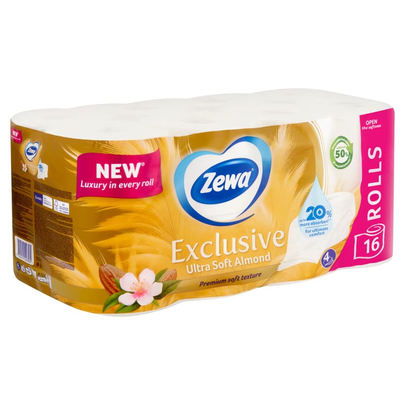Zewa Exclusive 4ply toilet paper Almond Blossom 16 rolls