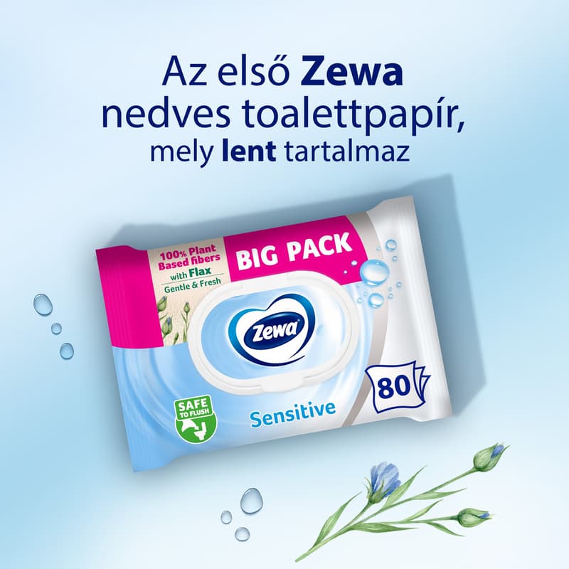 Zewa Sensitive moist toilet paper Bigpack 80 pcs