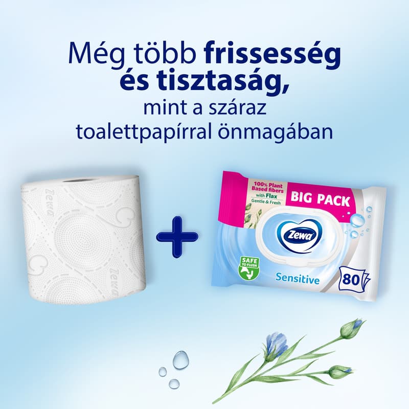 Zewa Sensitive moist toilet paper Bigpack 80 pcs