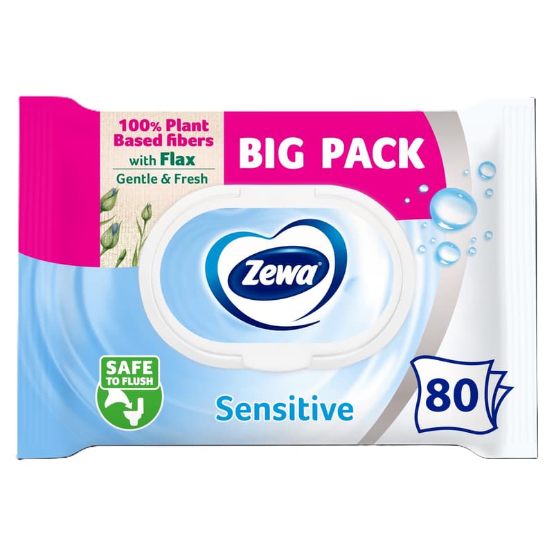 Zewa Sensitive moist toilet paper Bigpack 80 pcs
