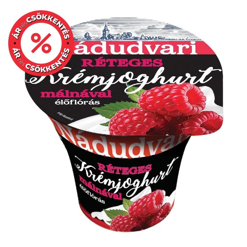 Nádudvari layered cream yogurt with raspberries 180 g