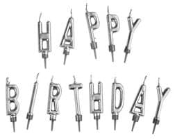 BUTLERS HAPPY BIRTHDAY silver candle set