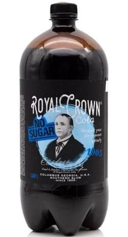 Royal Crown cola-flavored soft drink, sugar-free, with sweeteners