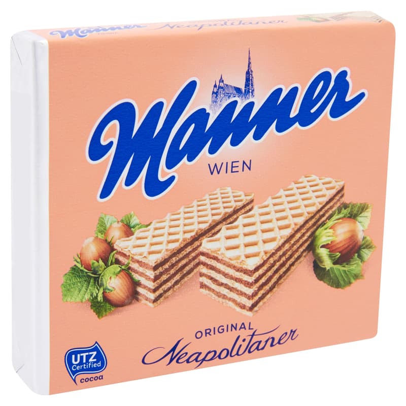Crispy wafer slices filled with continental peanut cream