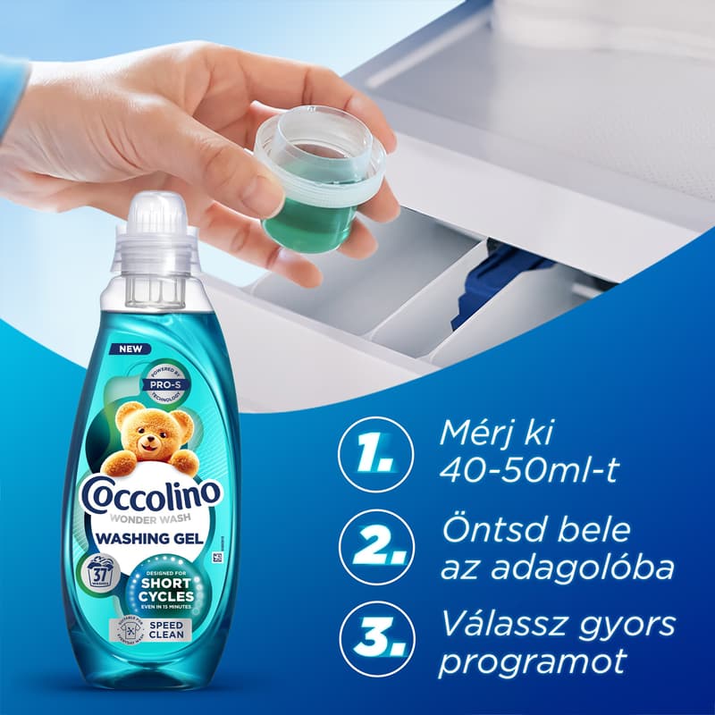 Coccolino, mosógél. Gél, folyékonymosószer, gyorsmosás, kimélő,