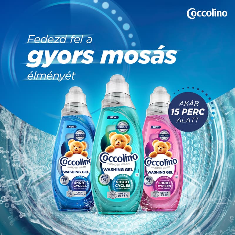 Coccolino, mosógél. Gél, folyékonymosószer, gyorsmosás, kimélő,