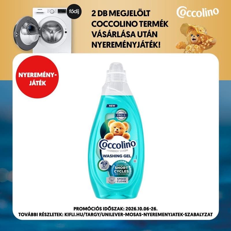 Coccolino, mosógél. Gél, folyékonymosószer, gyorsmosás, kimélő,