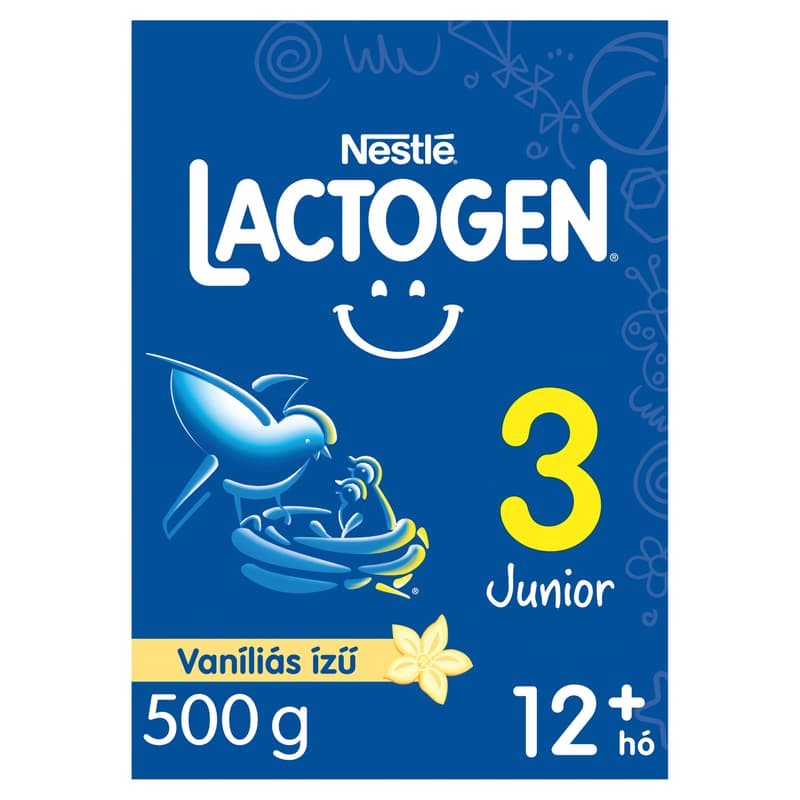 Lactogen 3 Junior Vaníliás ízű Tejalapú italpor vitaminokkal és ásványi anyagokkal 12 hónapos kortól 500 g