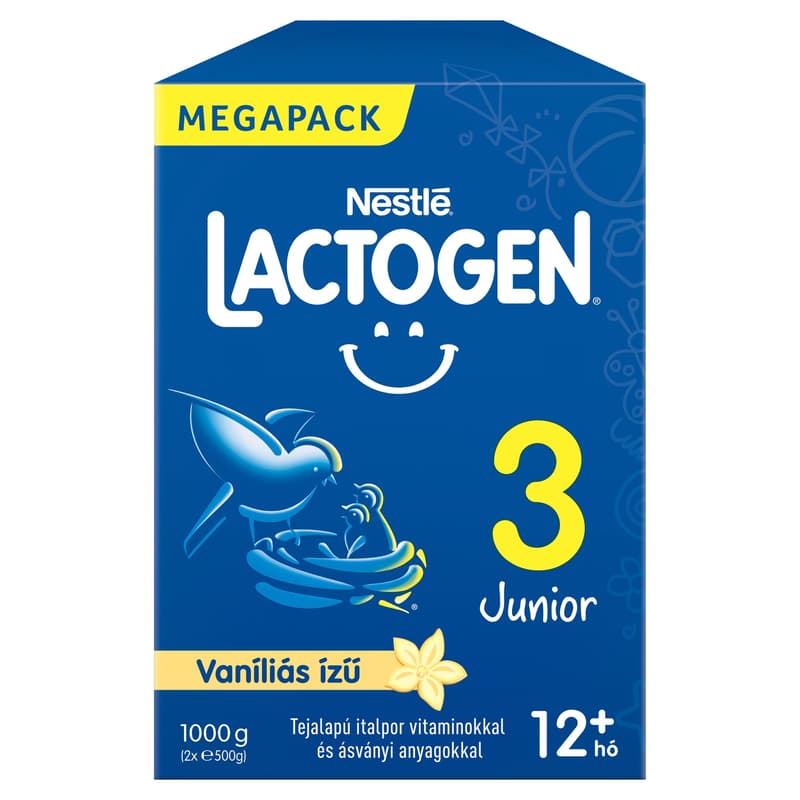 Lactogen 3 Junior Vaníliás ízű Tejalapú italpor vitaminokkal és ásványi anyagokkal 12 hónapos kortól 1000 g