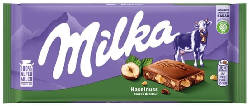 Milka hazelnut milk chocolate