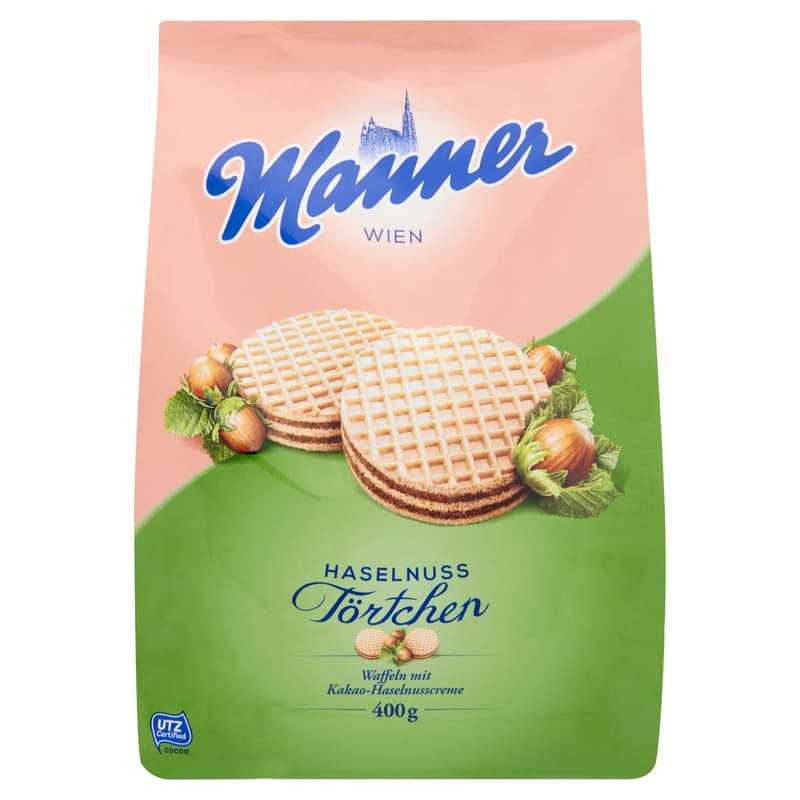Wafers filled with continental cocoa and hazelnut cream