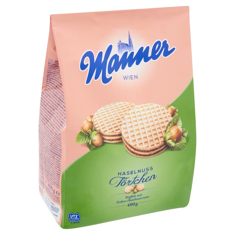 Wafers filled with continental cocoa and hazelnut cream