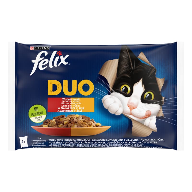 Felix Sensations Duo Home Selection of Jelly Wet Cat Food 4 x 85 g (340 g)