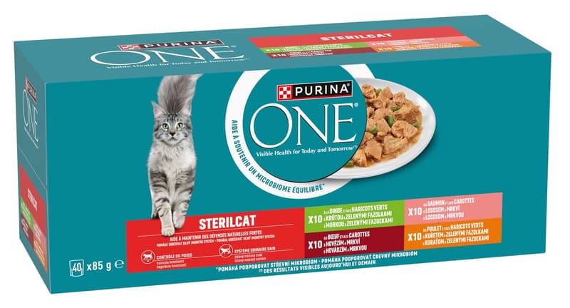 PURINA ONE STERILCAT Beef/Salmon/Turkey/ChickenWet Cat Food 40 x 85 g