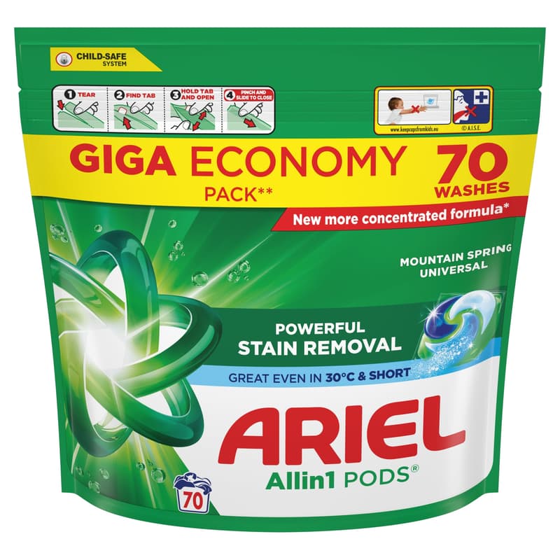 Ariel Liquid Tabs Mountain Spring 70CT