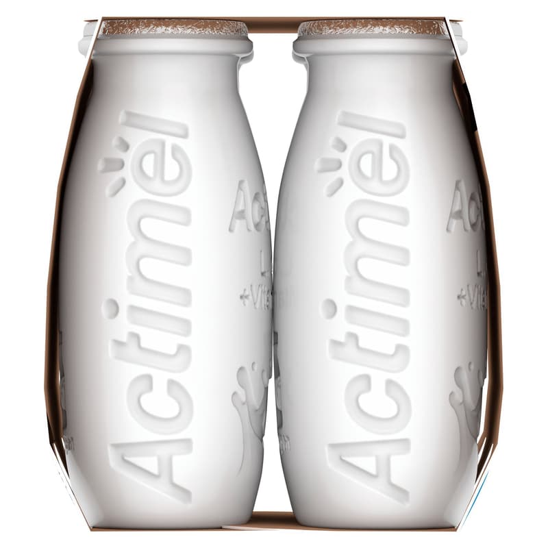 Actimel Low Fat, Live Cultured, Strawberry Flavoured Yoghurt Drink (4x100 ml)