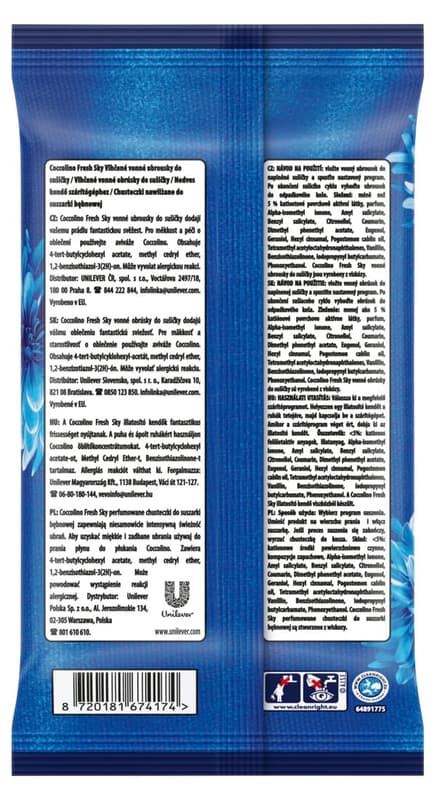 Coccolino wet scented cloth for dryer Blue