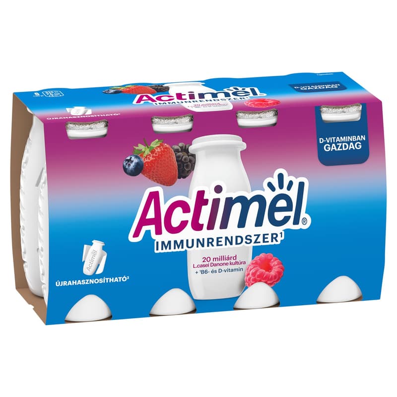 Actimel Low Fat, Live Cultured, Forest Fruit Flavoured Yoghurt Drink (8x100 ml)